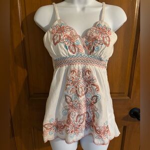 Floral Embroidered Halter Top